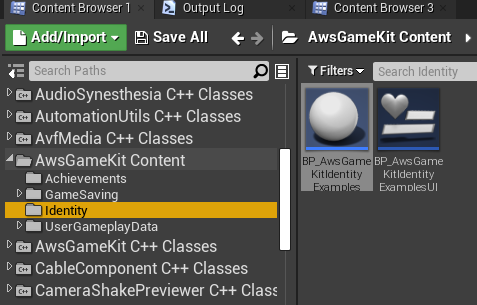 UE4コンテンツブラウザのプラグインアセット