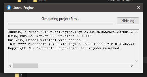 VisualStudioプロジェクトファイル生成中